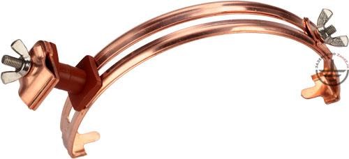 Clamp on the ridge for the down conductor with its elevation above the clamp to 30 mm (copper)